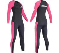 CRESSI Wahoo Lady Monopiece Wetsuit 2mm, Muta Monopezzo Realizzata in Morbido Neoprene 1.5/2mm e Elastan Donna, Nero/Rosa, S/2