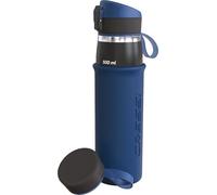 Cressi Water Bottle Tisk 500ml, Bottiglia Termica Inox con Protezione in Morbido Silicone Unisex Adulto, Blu Navy