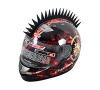 CRESTA PER CASCO Helmet Mohawk SAW BLADE RACING MOTOCROSS Biker Ski Snowboard (Nero)