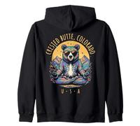 Crested Butte CO - Orso Astratto Chill Zen Yoga Design Felpa con Cappuccio
