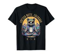 Crested Butte CO - Orso Astratto Chill Zen Yoga Design Maglietta