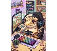 Crested Gecko Gamer Journal: Cute Gaming Notebook Featuring a Crested Gecko with Headset, RGB Setup, and Controller • Perfect for Notes, Journaling, School, Work, and Gaming Fans