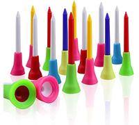 Crestgolf Durable Golf Cojín de Goma Long Top Tees Multi Color Plastic Golf Tees Professional Random Color Golf Practicing for Golfista, Paquete de 50 Piezas, 2 3/4 Pulgadas (70 mm)