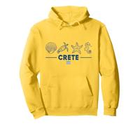 Creta Animali Marini Bandiera Greca Creature Marine Isola Grecia Felpa con Cappuccio
