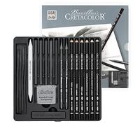 CRETACOLOR Black Box carboncino, set da 20 pezzi per carboncino e disegno, vari materiali da disegno, in omma, varie gradazioni, sbavabile, colorabile con acqua