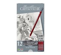 CRETACOLOR CLEOS Fine Art Graphite, matite di grafite infrangibili, 12 pezzi, legno di cedro, design esagonale, diverse gradazioni, adatto a scuola e a casa