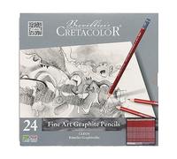 CRETACOLOR CLEOS Fine Art Graphite, matite di grafite infrangibili, 24 pezzi, fino a 20 gradazioni, versatile, adatto per grafica/design/arte