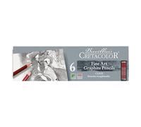 CRETACOLOR Cleos Fine Art Graphite Pen, matite di grafite infrangibili, 6 pezzi, fino a 20 gradi, versatile, adatto per grafica/design/arte