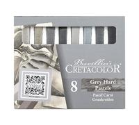 CRETACOLOR Grey Hand Pastels, Gesso grigio, 8 pezzi, pigmenti naturali, notevole resistenza alla luce, abiti di prima classe