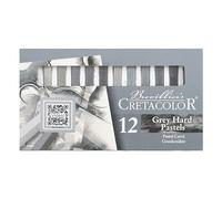 CRETACOLOR Grey Hard Pastels, 12 pezzi, brillante risultato cromatico, impressionante resistenza alla luce, massima qualità, miscelabile, verniciabile con acqua
