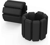 Cretee 2 PCS Pesi da Polso Regolabili Pesi da Caviglia Set per Esercizio Camminare Jogging Yoga Aerobica Pilates Braccialetto portante Braccialetto Fitness(nero, 1 lbs/cad)