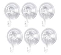 Cretosou 6 Pezzi Ganci a Ventosa Super Resistenti, Gancio a Ventosa Ventose per Vetro Ganci per Tende Ventosa per Piastrelle Carico 3 Kg, Ganci Trasparenti per Doccia, Bagno, Cucina, Finestra e Vetro