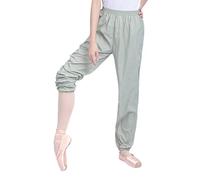 CRETUAO Pantaloni da Ballo Pantaloni riscaldanti Pantaloni allenamenti per Pantaloni a ripieno Sottili Pantaloni Leggeri ginnastici,Verde,L
