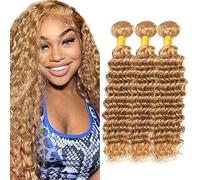 Creuost #27 Honey Blonde capelli umani Bundles Double Weft Deep Wave Extensions With Minimal Tangle Unprocessed Brazilian Virgin Remy Hair Extension Soft and Silky For Women 20 20 20 Inch