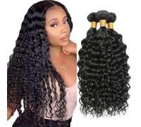 Creuost Kinky Curly Human Hair Bundles 1B Natural Black Parrucche Capelli Veri Extensions Double Weft Unprocessed Brazilain Remy Hair Weave Extension With Minimal Tangle 3 Bundles 300g 18 20 22 Inch