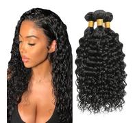 Creuost Kinky Curly Human Hair Bundles 1B Natural Black Parrucche Capelli Veri Extensions Double Weft Unprocessed Brazilain Remy Hair Weave Extension With Minimal Tangle 3 Bundles 300g 16 18 20 Inch