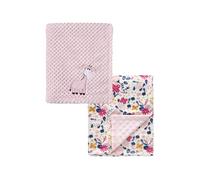 CREVENT 2 coperte per bambini piccoli, 75 cm x 100 cm, graziose, soffici, calde, per biancheria da letto, lettino, passeggino, giraffa + fiore