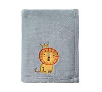 CREVENT 75cmX100cm, piccola coperta soffice e calda, per bambini e culla, passeggino (leone grigio)