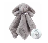 CREVENT Accogliente coperta di sicurezza in peluche per neonati e bambine, con parte anteriore in faxfur + retro in pile con faccia di animale (coniglietto grigio)