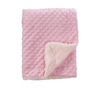 CREVENT Confortevole coperta in pile morbido con retro in sherpa caldo, coperta per neonati, culla, passeggino, 75 x 100 cm, pois rosa