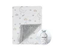 CREVENT Coperta calda e accogliente per neonati e bambini, unisex, per lettino, culla, passeggino, ideale per nascita o baby shower, 75 x 100 cm, motivo: Good Night