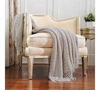 CREVENT Coperta decorativa per divano, sedia, letto, morbida, calda, accogliente, leggera per viaggi, regalo per Natale (127 x 152 cm, tortora)
