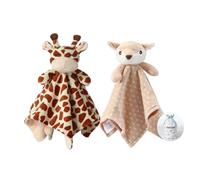 CREVENT Coperta di sicurezza in peluche morbida e accogliente per bambini, consolatore per bambine e bambini neonati, regalo di compleanno (Cervo+Giraffa)