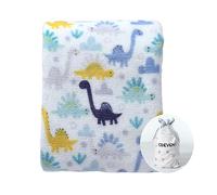 CREVENT Coperta in pile per neonati e bambini piccoli, per la culla e il passeggino, comoda e morbida, 75 x 100 cm, motivo dinosauro