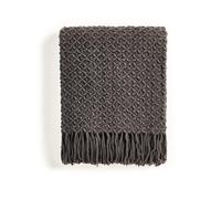 CREVENT Coperta lavorata a maglia in stile bohémien, per divano, sedia, letto, decorazione per la casa, morbida, calda, accogliente, leggera, per primavera, estate e autunno (127 x 152 cm, cioccolato)