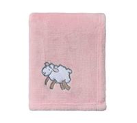 CREVENT - Coperta leggera, calda, morbida e accogliente in pile, per passeggino e culla, 75cmX100cm, per il compleanno di un bambino (pecora rosa)