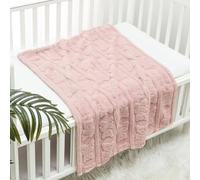 CREVENT Coperta morbida e calda in sherpa per bambine e ragazzi, essenziale per neonati, regalo per baby shower, 75 x 100 cm, orsetto rosa