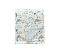 CREVENT Coperta morbida in peluche per neonato, ideale per tutte le stagioni e per l’asilo, motivo: dinosauro, 75 x 100 cm
