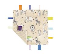 CREVENT Coperte di sicurezza con etichette per neonati, piccoli oggetti transizionali morbidi per bambini, coperta comfort sensoriale per neonati, ottimi regali per compleanno baby shower (25,4 x 25,4