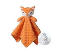 CREVENT - Copertina di conforto per bambini, con grazioso animaletto, in morbido pile, per compleanni e baby shower (volpe arancione)