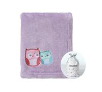 CREVENT, Copertina per bambini in caldo pile, soffice e confortevole, per culla e passeggino, unisex,75cmX100cm (lavanda, motivo con giraffa)