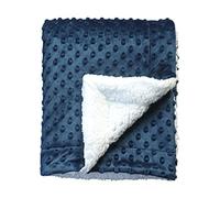 CREVENT Cozy Morbido e Caldo Sherpa Baby Coperta per Bambino Culla Culla Passeggino Regalo per Baby Girls All Season Use (75X100cm Navy Dot)