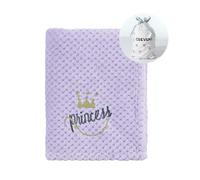 CREVENT Graziosa coperta morbida e calda per bambini, per culla, passeggino, baby shower, compleanno, regalo per neonati, corona viola, 75 x 100 cm