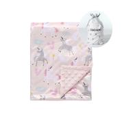 CREVENT Mink Baby Coperta per Ragazze Regali - Soft Peluche Ricezione Culla Coperta con Dotted Backing per Neonati - 75cmX100cm (Unicorno)
