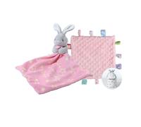 CREVENT Morbida coperta di sicurezza in peluche per bambini e bambine, ottimo regalo per compleanno baby shower (coniglietto che abbraccia + etichetta)