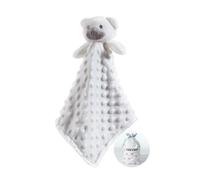 CREVENT Morbido e carino giocattolo di sicurezza per bambini, unisex, a pois in visone + retro in sherpa con volto di animale (orso bianco)