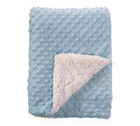 CREVENT Morbido leggero caldo Sherpa Backing Baby Throw Blanket per neonato Toddler Crib Cot Stroller regalo per i bambini (75cmX100cm punto blu)