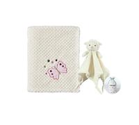 CREVENT Set di coperte morbide e accoglienti per bambini e bambine + coperta di sicurezza, set con sacchetto regalo per neonati (avorio)