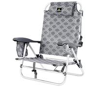 CREVICOSTA QUALITY MARK MARCAS DE CALIDAD - CORAL2108 Sedia da spiaggia pieghevole con braccioli, 7 posizioni e portatile per la sua pratica Borsa-Zaino. (Elegance)