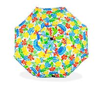 CREVICOSTA QUALITY MARK MARCAS DE CALIDAD Ombrellone Spiaggia Modello 200 cm con Spirale e palo di Percorso Totale. 8 aste Protezione Totale Contro i Raggi UV (Hawai)