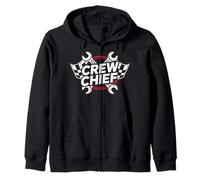 Crew Chief Racing Pit Crew Wrenches Checkered Flag Felpa con Cappuccio