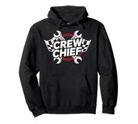 Crew Chief Racing Pit Crew Wrenches Checkered Flag Felpa con Cappuccio