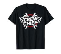 Crew Chief Racing Pit Crew Wrenches Checkered Flag Maglietta