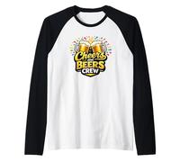 Crew di Cheers And Beers - Divertente Squadra di Bevitori Maglia con Maniche Raglan