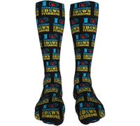 Crew-Smlx Calze I Love Someone With Do-Wn Syndrome Antiscivolo Calze Termiche Elasticità Calzini Lunghe Per Sport Calcio Donna 50Cm