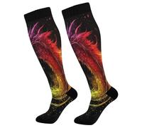 Crew Socks Rainbow-Colored Dragon Elasticità Crew-Smlx Calze Unisex Calze Running Per Calcio Yoga Trekking 50Cm